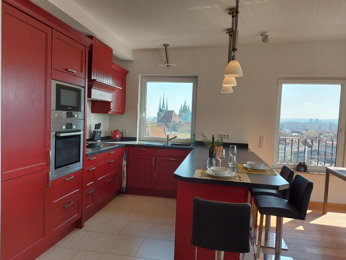 At The Top - Penthouse Ueber Den Daechern Der Stadt Erfurt Exteriér fotografie
